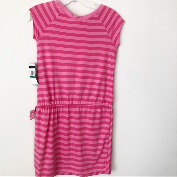 TOMMY HILFIGER 👗 pink stripe DRESS Girl LARGE - Picture 7 of 8